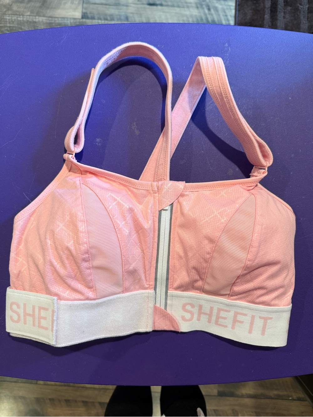SHEFIT Light Pink Front-Zip Adjustable Support Sports Bra